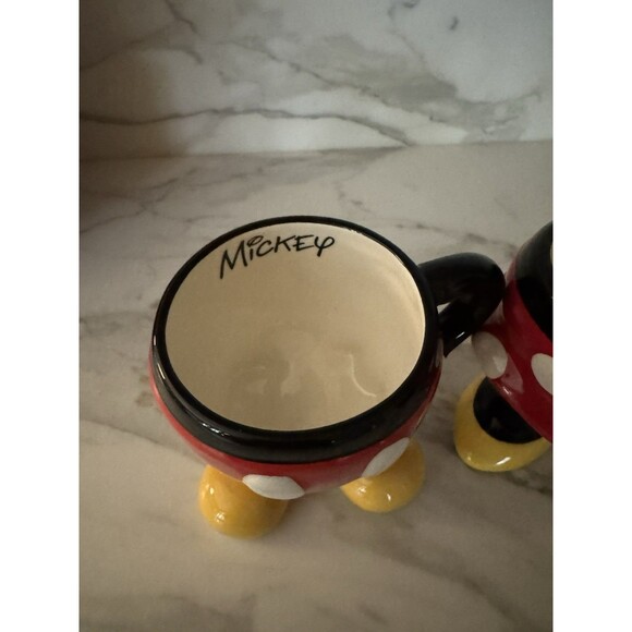 Set of 2 Ceramic Disney Mickey and Minnie Mouse Legs Mugs Coffee Tea - Picture 2 of 5